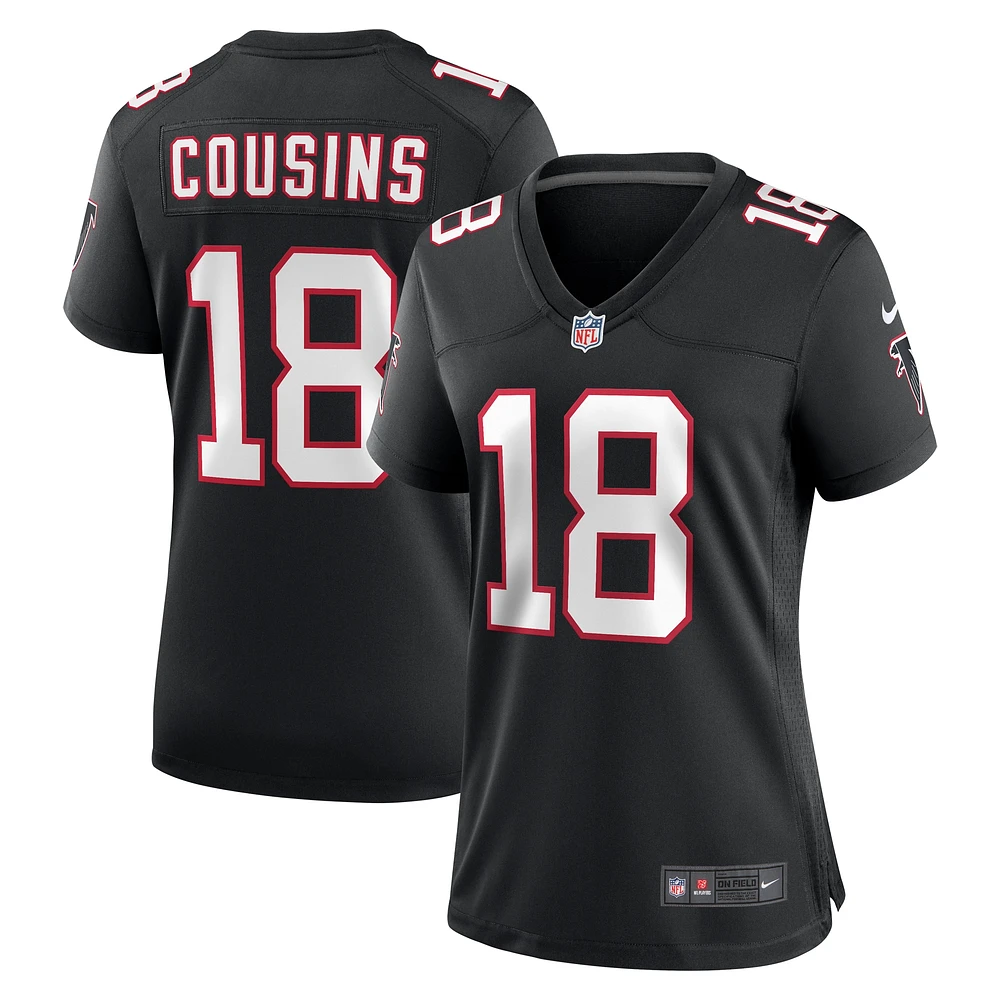 Maillot de match alternatif des Falcons d'Atlanta Nike Kirk Cousins ​​pour femme, noir