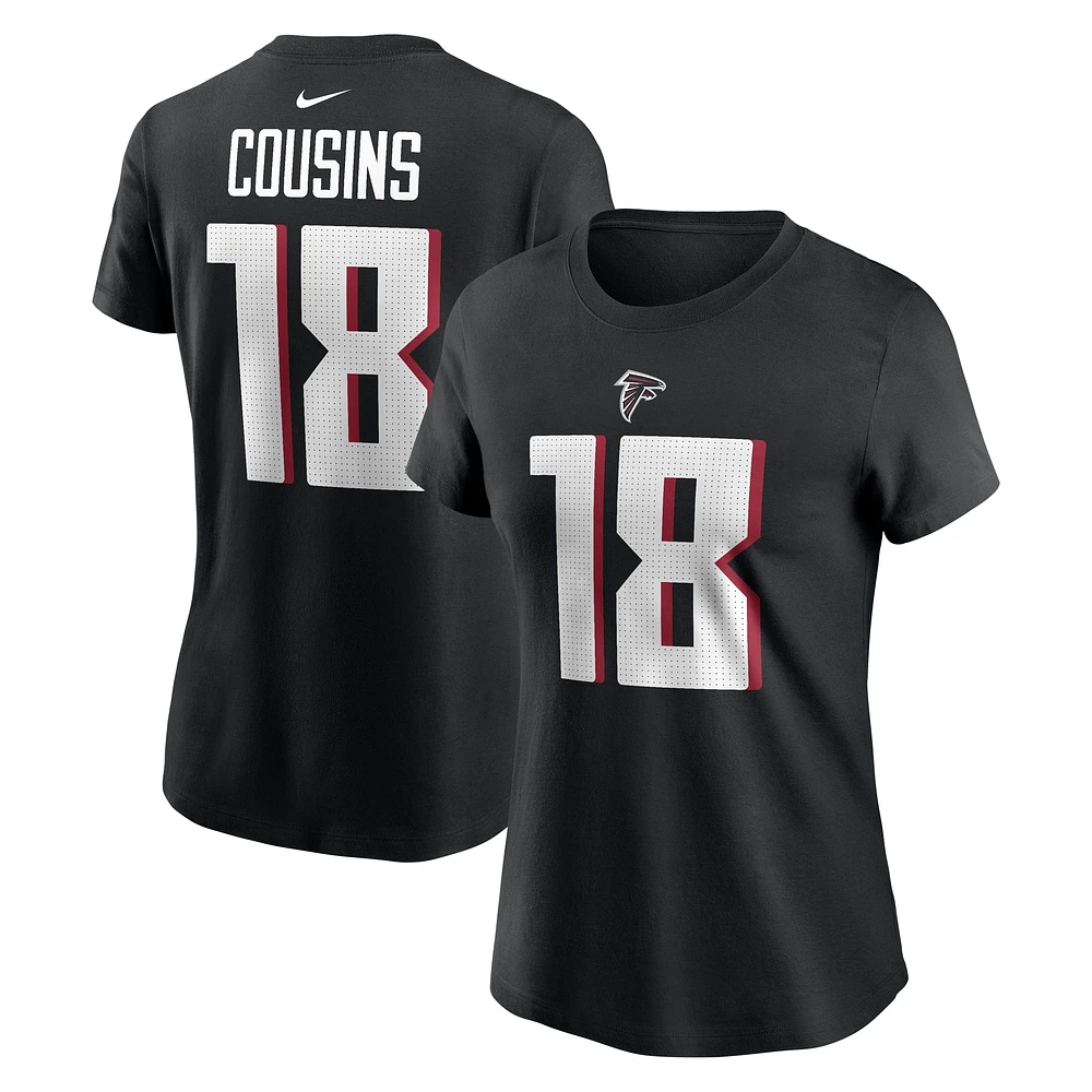 Women's Nike Kirk Cousins Black Atlanta Falcons Player Name & Number T-Shirt