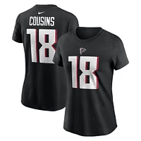 T-shirt avec nom et numéro de joueur des Atlanta Falcons Nike Kirk Cousins ​​​​pour femme noir