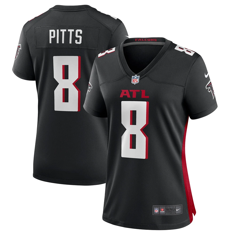 Maillot de match Nike Kyle Pitts noir pour femme des Falcons d'Atlanta