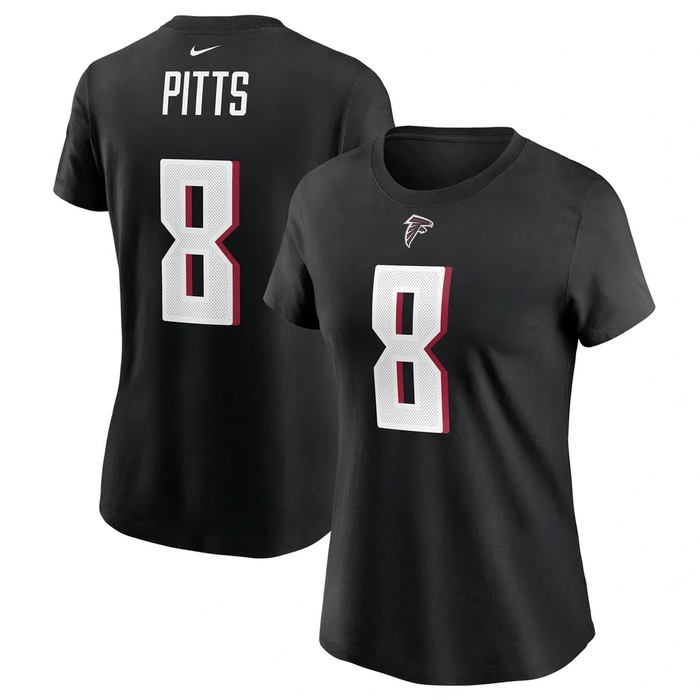 T-shirt Nike Kyle Pitts pour femme, noir, nom et numéro du joueur des Atlanta Falcons