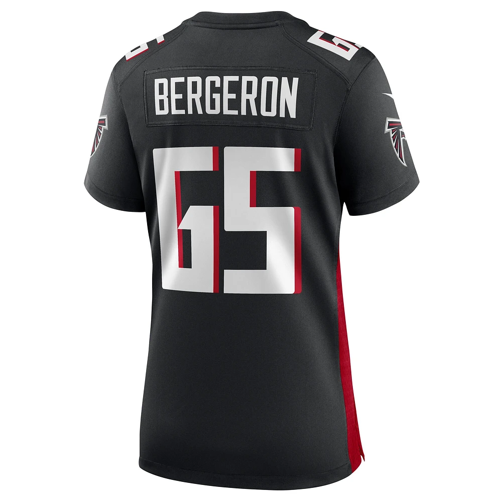 Maillot de match l'équipe Nike Matthew Bergeron des Atlanta Falcons pour femme, noir