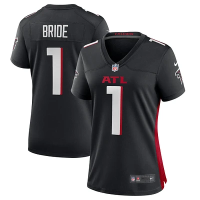 Maillot de match des Falcons d'Atlanta Nike numéro 1 Bride pour femme, noir