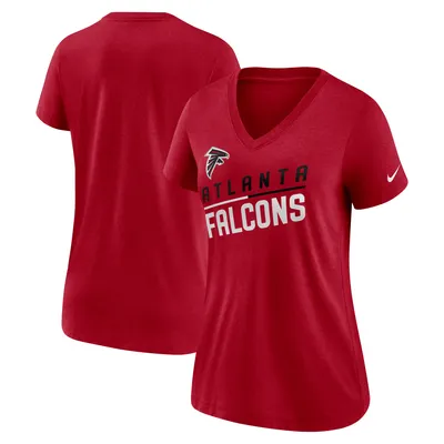 Atlanta Falcons Nike Women's Slant Logo Tri-Blend V-Neck T-Shirt - Red