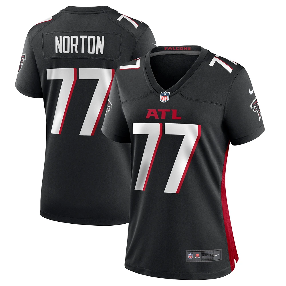 Maillot de match Nike Storm Norton des Atlanta Falcons pour femme, noir