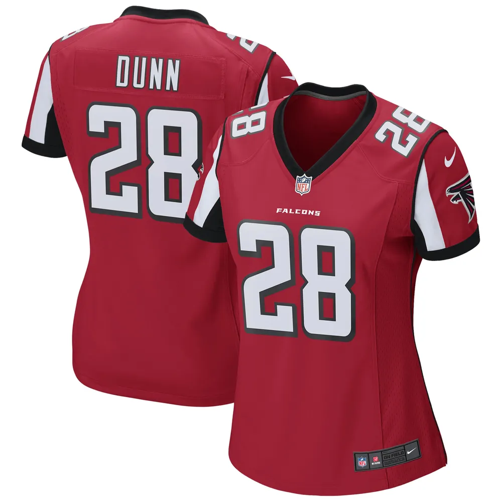 Maillot de match joueur retraité Nike Warrick Dunn des Atlanta Falcons pour femme, rouge