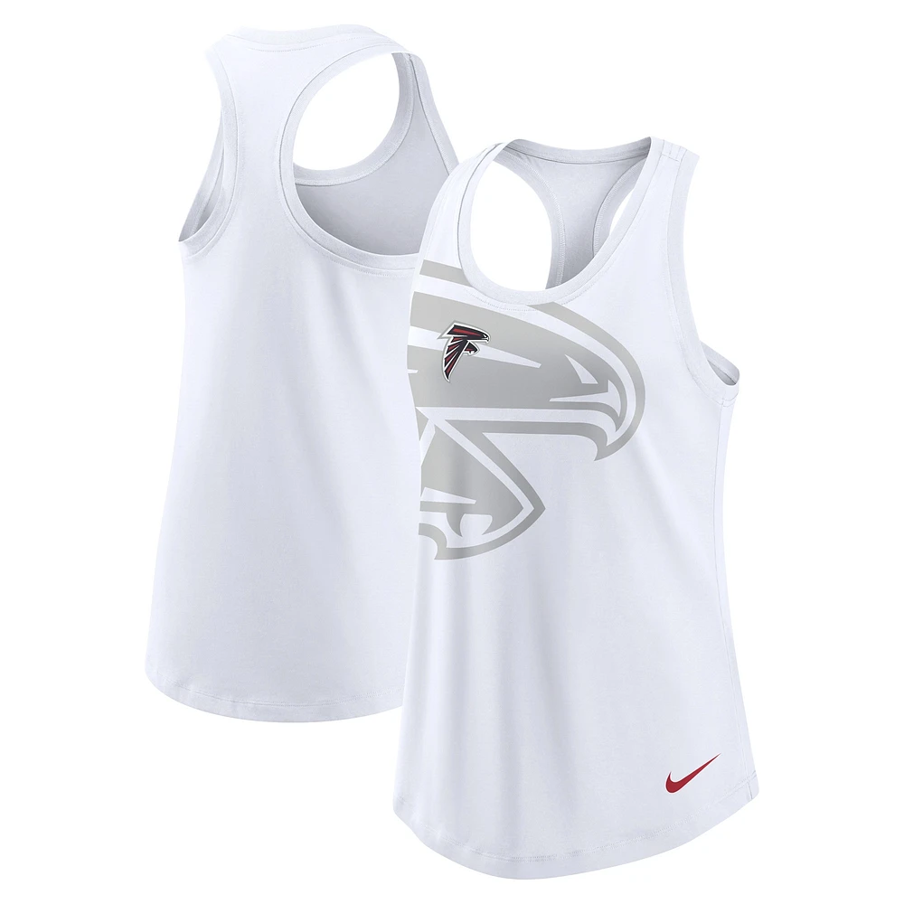 Débardeur Nike blanc à col rond et dos nageur pour femme Atlanta Falcons Tri-Blend