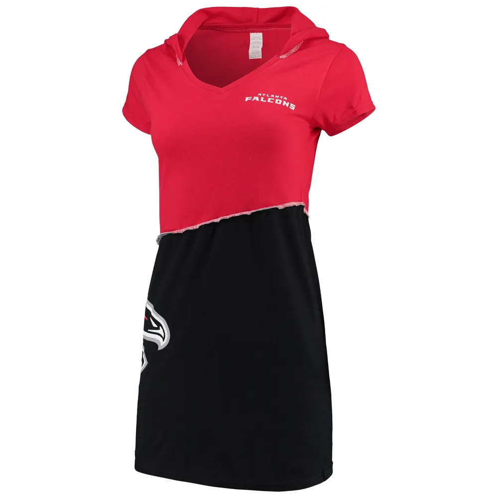 Lids Atlanta Falcons Refried Apparel Women's Sustainable Hooded Mini Dress  - Red/Black
