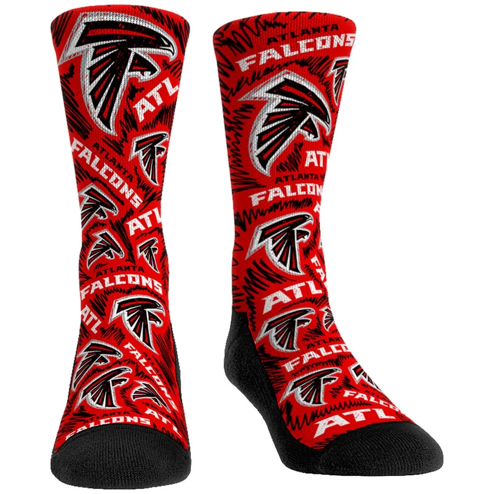 Lids Atlanta Falcons Rock Em Socks Women's Logo Sketch Crew Socks