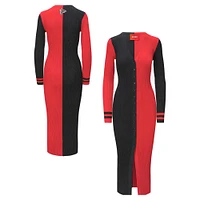 Robe pull boutonnée en tricot Shoko des Atlanta Falcons STAUD noir/rouge pour femmes