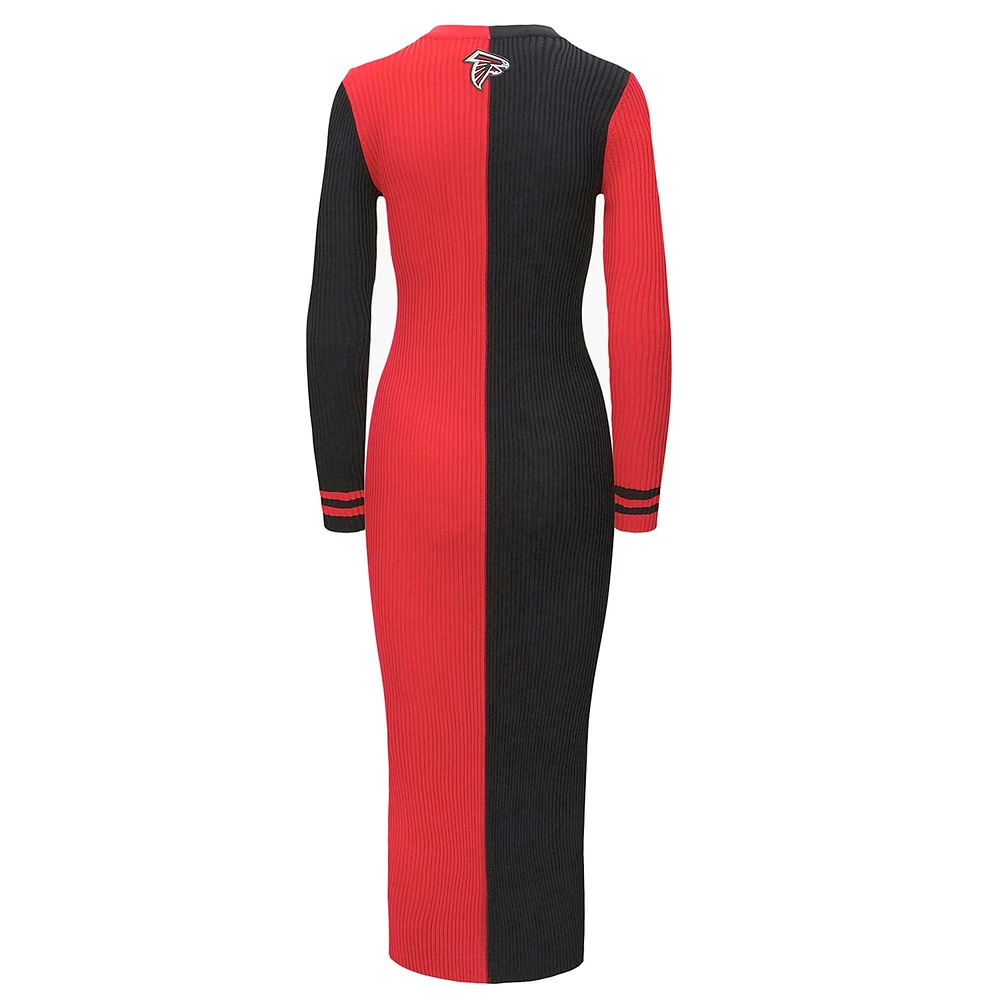 Robe pull boutonnée en tricot Shoko des Atlanta Falcons STAUD noir/rouge pour femmes