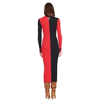 Women's STAUD Black/Red Atlanta Falcons Shoko Knit Button-Up Sweater Dress