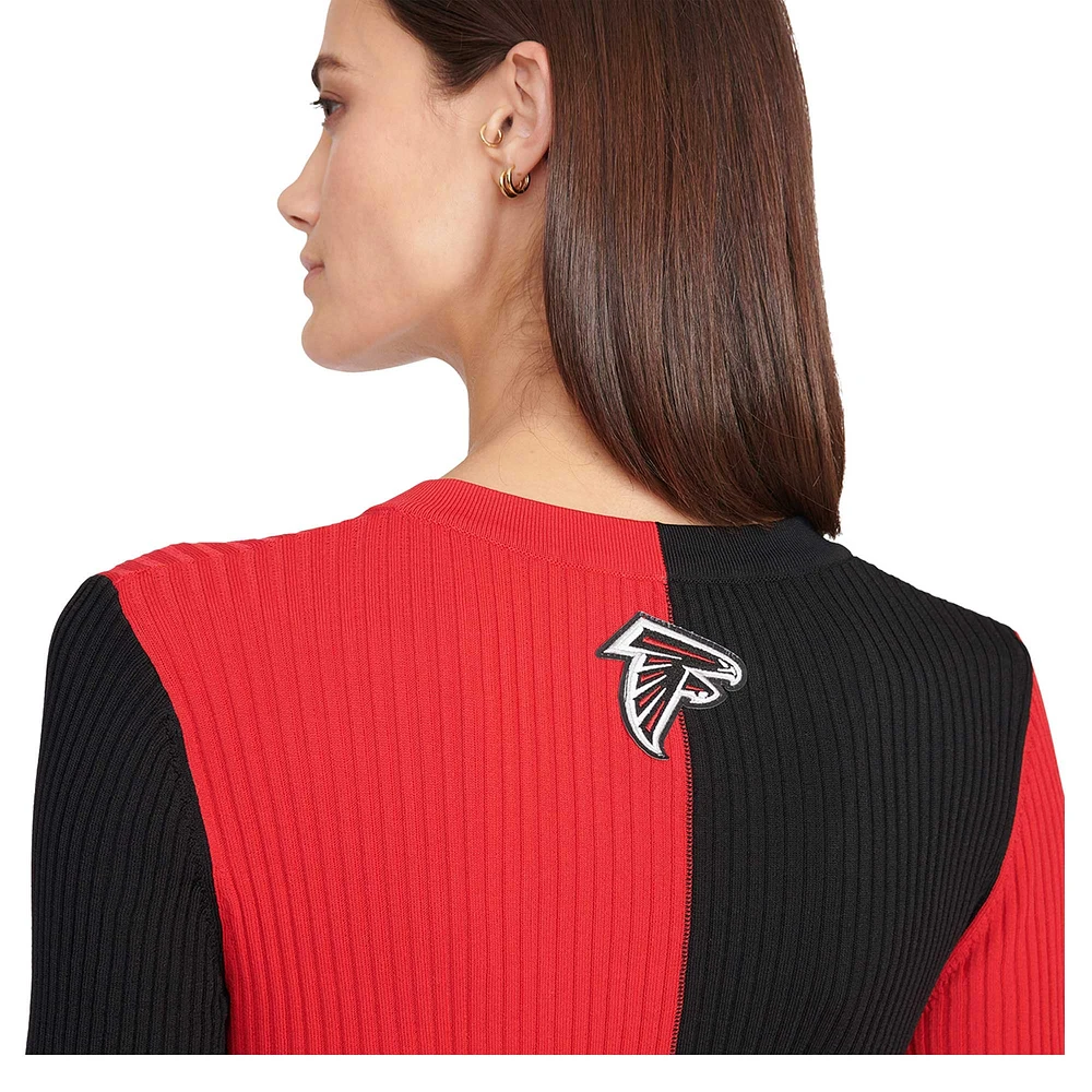 Robe pull boutonnée en tricot Shoko des Atlanta Falcons STAUD noir/rouge pour femmes