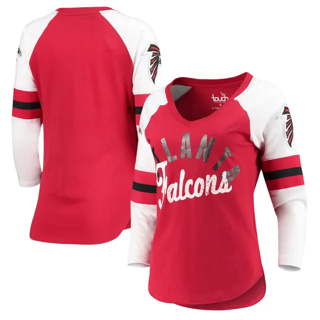 Lids Atlanta Falcons Hands High Women's the Zone 3/4-Sleeve V-Neck T-Shirt  - Red/Black