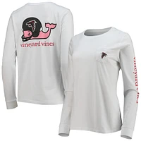 T-shirt à manches longues pour femme avec casque Vineyard Vines Atlanta Falcons blanc