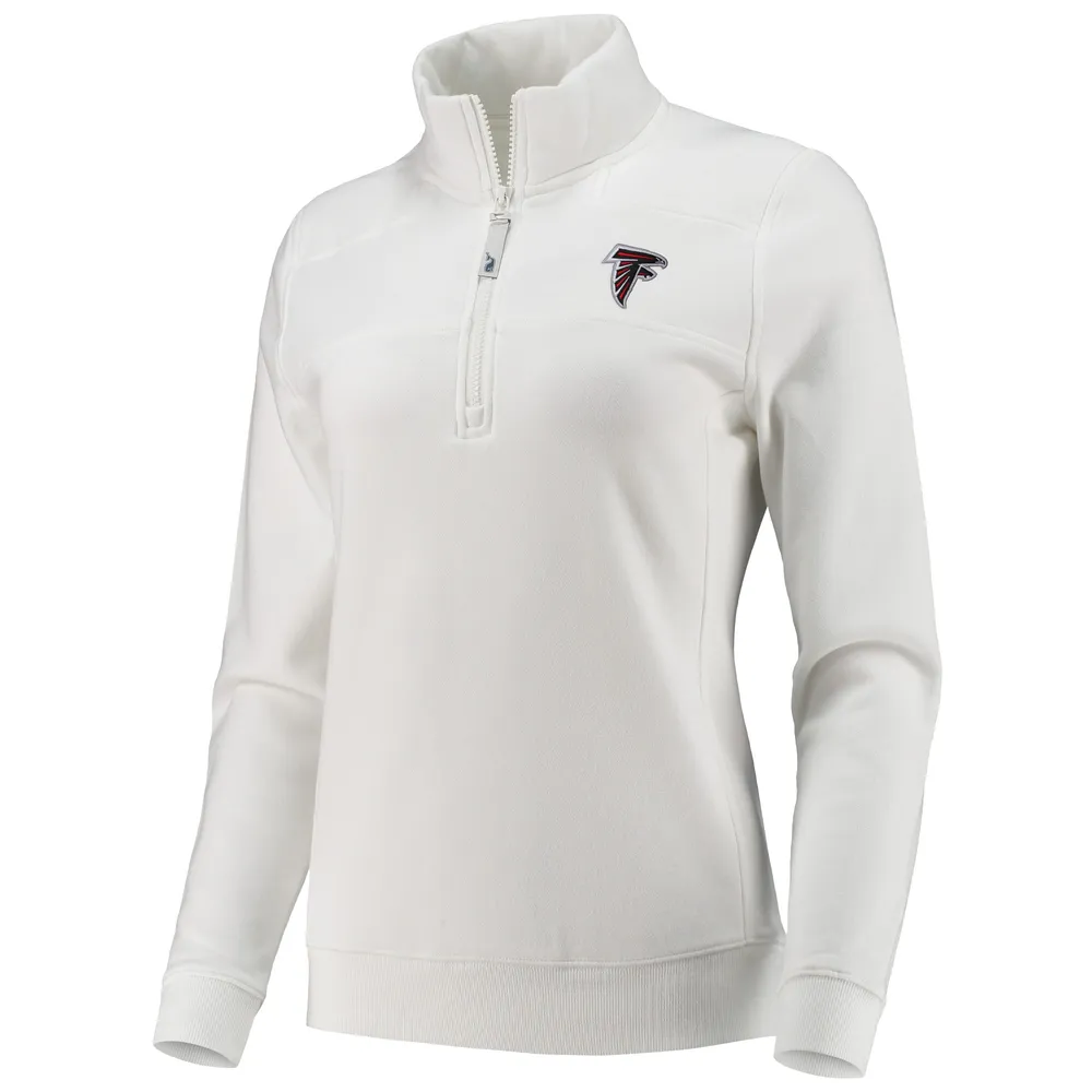 Women's Vineyard Vines White Atlanta Falcons Shep Shirt Quarter-Zip Sweatshirt