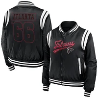 Veste bomber entièrement zippée noire WEAR by Erin Andrews pour femme des Atlanta Falcons