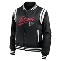 Veste bomber entièrement zippée noire WEAR by Erin Andrews pour femme des Atlanta Falcons