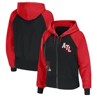 Women's WEAR by Erin Andrews Black Atlanta Falcons Colorblock Lightweight Full-Zip Hoodie