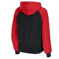 Women's WEAR by Erin Andrews Black Atlanta Falcons Colorblock Lightweight Full-Zip Hoodie