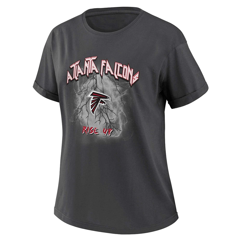 T-shirt boyfriend anthracite des Falcons d'Atlanta pour femme WEAR by Erin Andrews