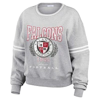 Women's WEAR by Erin Andrews Heather Gray Atlanta Falcons Cropped Pullover Sweatshirt