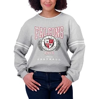 Women's WEAR by Erin Andrews Heather Gray Atlanta Falcons Cropped Pullover Sweatshirt