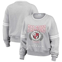 Women's WEAR by Erin Andrews Heather Gray Atlanta Falcons Cropped Pullover Sweatshirt