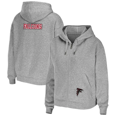 Women's WEAR by Erin Andrews Heathered Gray Atlanta Falcons Team Full-Zip Hoodie