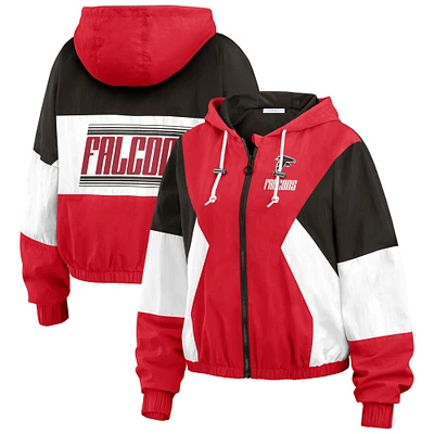 Veste coupe-vent entièrement zippée à blocs de couleurs rouge Atlanta Falcons WEAR by Erin Andrews pour femme