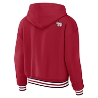 Women's WEAR by Erin Andrews Red Atlanta Falcons Lace-Up Pullover Hoodie