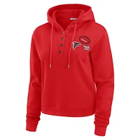 Women's WEAR by Erin Andrews  Red Atlanta Falcons Plus Waffle Hoodie Pullover Top