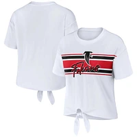 T-shirt rétro à nouer devant blanc des Falcons d'Atlanta pour femme WEAR by Erin Andrews