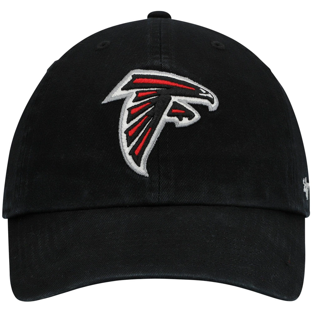 Youth '47 Black Atlanta Falcons Logo Clean Up Adjustable Hat