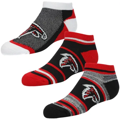 Atlanta Falcons For Bare Feet Youth 3-Pack Cash Ankle Socks