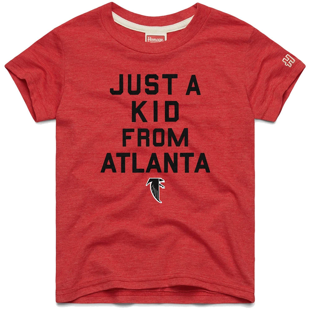 T-shirt rouge a trois mélanges Just Kid des Falcons d'Atlanta pour jeunes