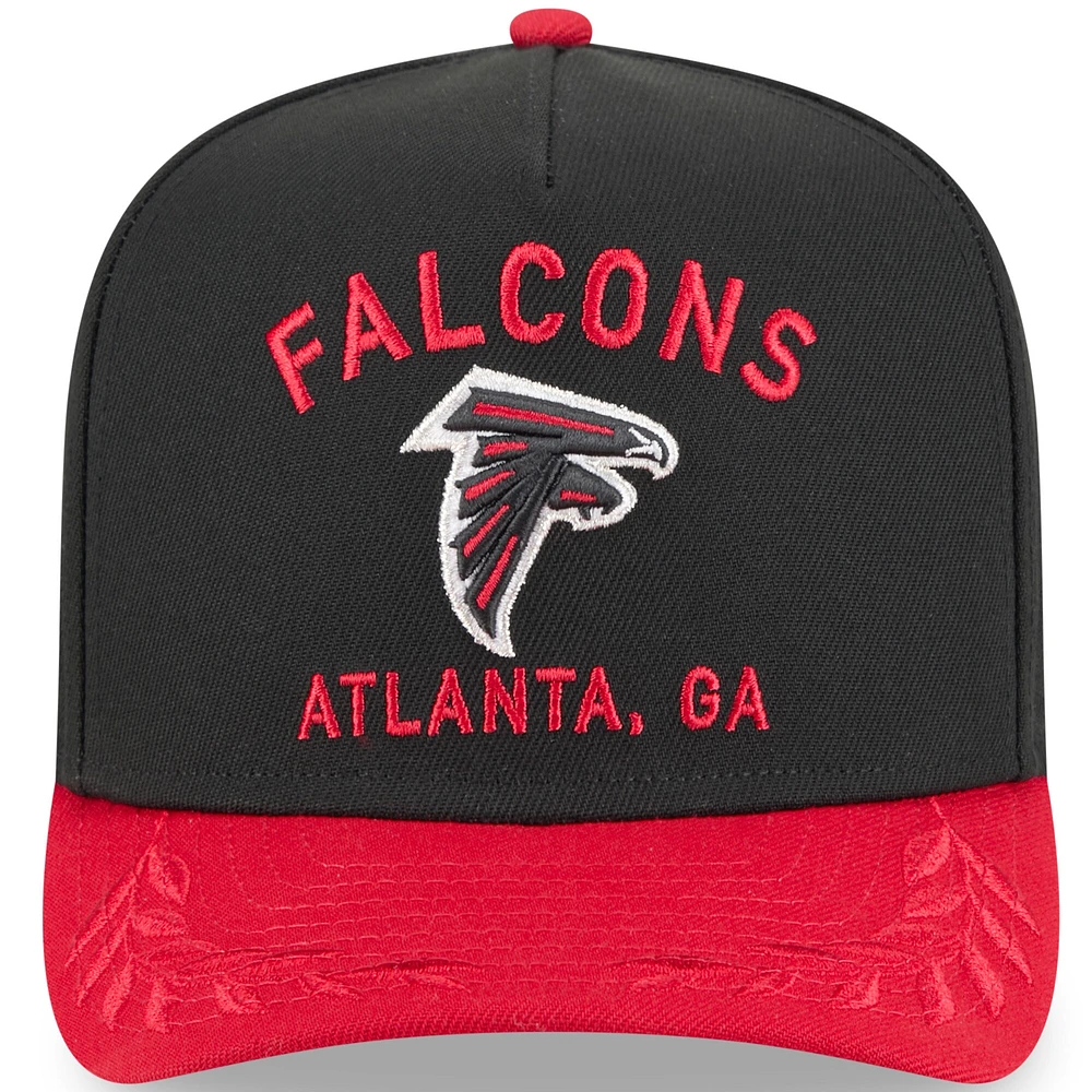 Youth New Era  Black/Red Atlanta Falcons 2025 NFL Draft A-Frame 9FIFTY Snapback Hat