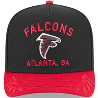 Youth New Era  Black/Red Atlanta Falcons 2025 NFL Draft A-Frame 9FIFTY Snapback Hat