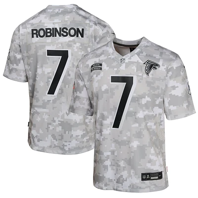 Maillot de match Nike Bijan Robinson Arctic Camo Atlanta Falcons 2024 Salute to Service pour jeunes