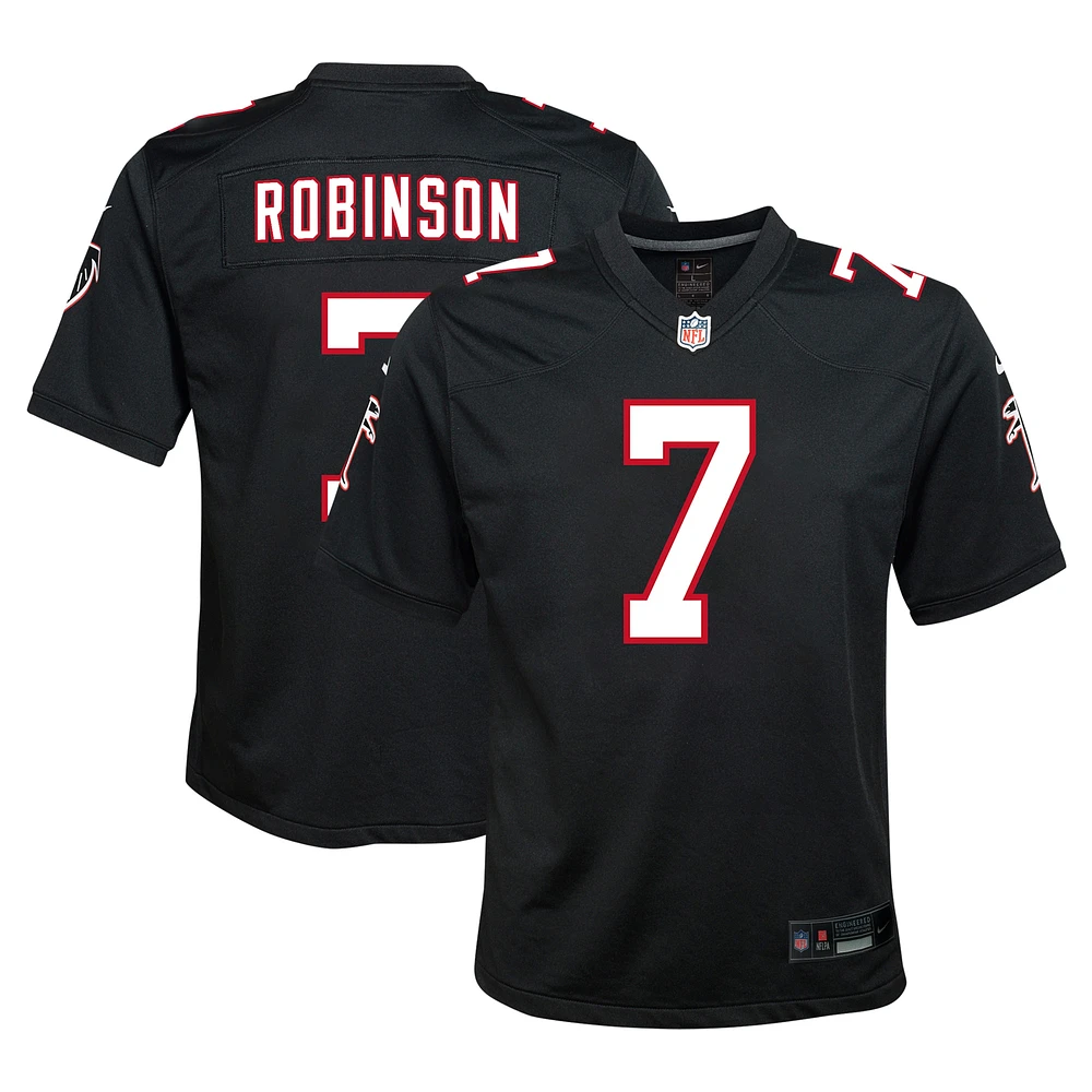 Maillot de jeu joueur alternatif Nike Bijan Robinson pour jeunes Atlanta Falcons noir