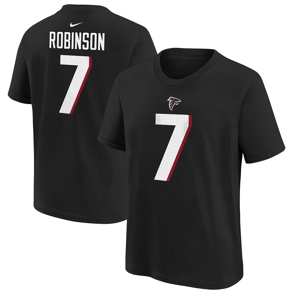 T-shirt avec nom et numéro du joueur Nike Bijan Robinson pour jeune Atlanta Falcons 2023 NFL Draft First Round Pick