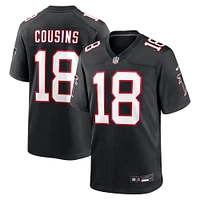 Maillot de match alternatif Nike Kirk Cousins ​​noir pour jeunes des Falcons d'Atlanta