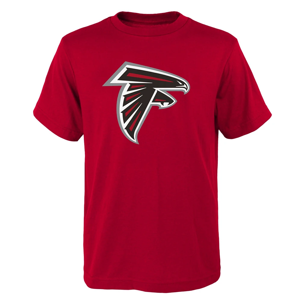 T-shirt rouge avec logo principal des Falcons d'Atlanta pour jeune