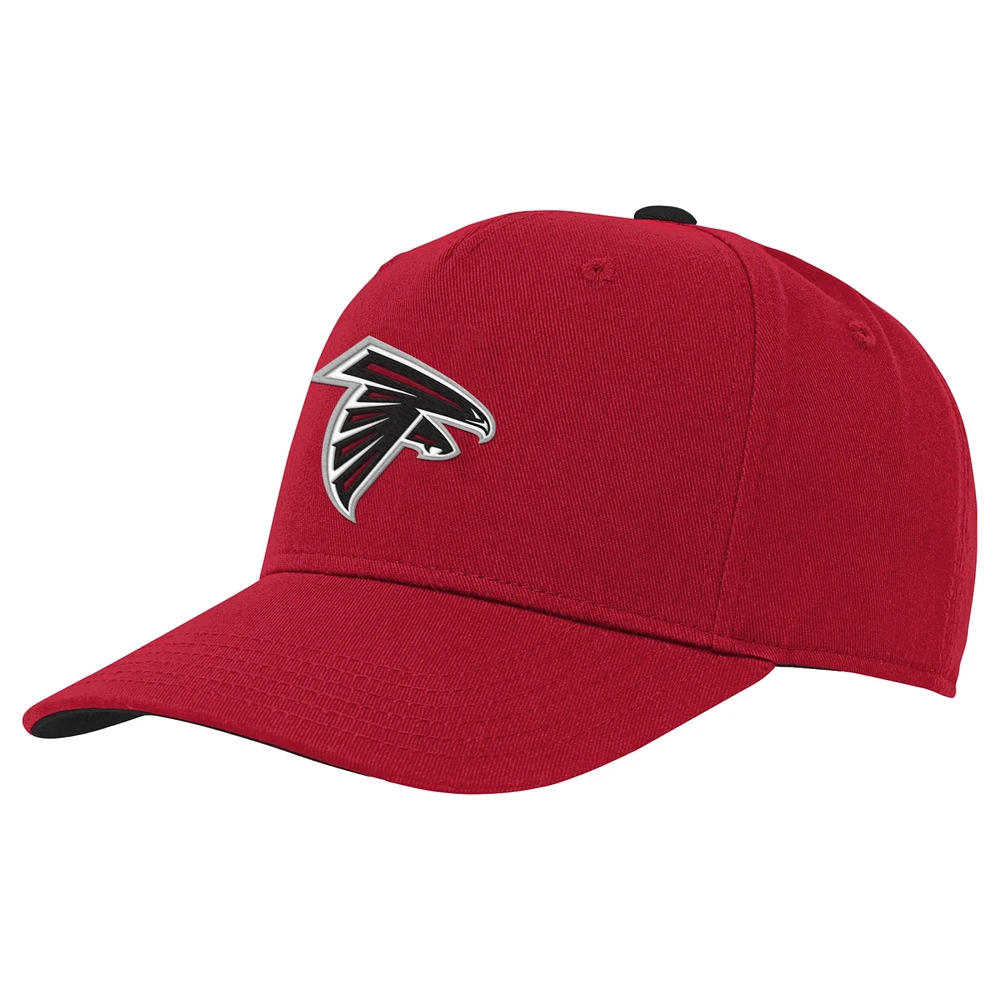 Casquette ajustable pré-courbée rouge pour jeunes de l'équipe des Falcons d'Atlanta