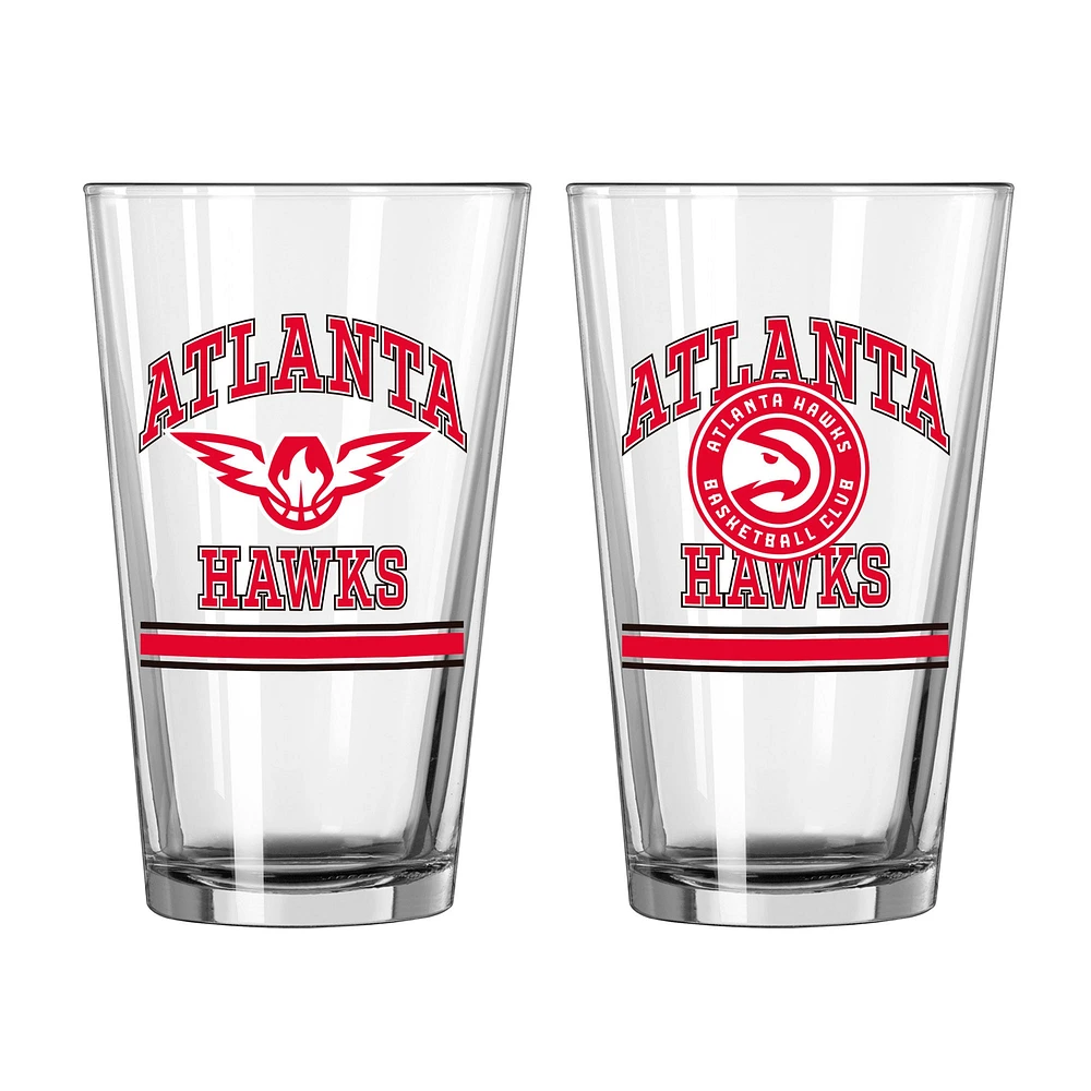 Hawks d'Atlanta 16oz. Verre à pinte, paquet de deux