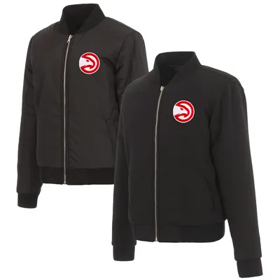 Atlanta Hawks JH Design Women's Reversible Jacket with Fleece and Nylon Sides - Black