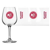 Verre à vin à pied avec logo des Atlanta Hawks, 12 oz