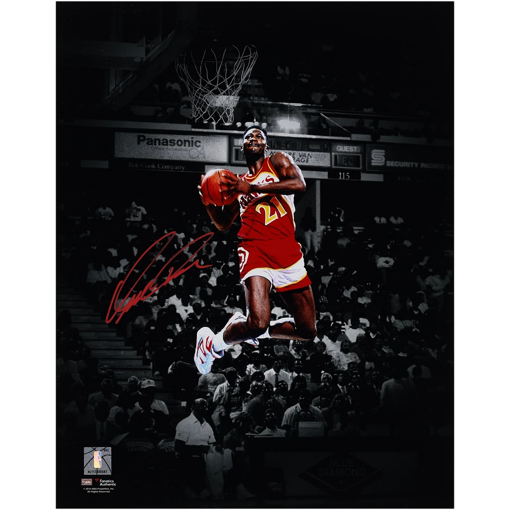 Dominique Wilkins Atlanta Hawks Autographed 11" x 14" Reverse Dunk Spotlight Photograph
