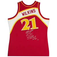 Dominique Wilkins Atlanta Hawks Autographed Mitchell & Ness 1986-87 Red Authentic Jersey with Multiple Inscriptions - Limited Edition #1/12