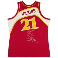 Dominique Wilkins Atlanta Hawks Autographed Mitchell & Ness 1986-87 Red Authentic Jersey with Multiple Inscriptions - Limited Edition #12/12